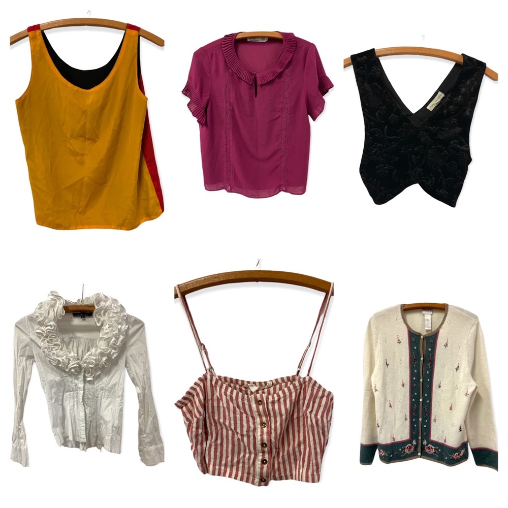 Women’s Blouse Top Shirt Reseller Lot of 6 Assorted Designers & Styles Size M